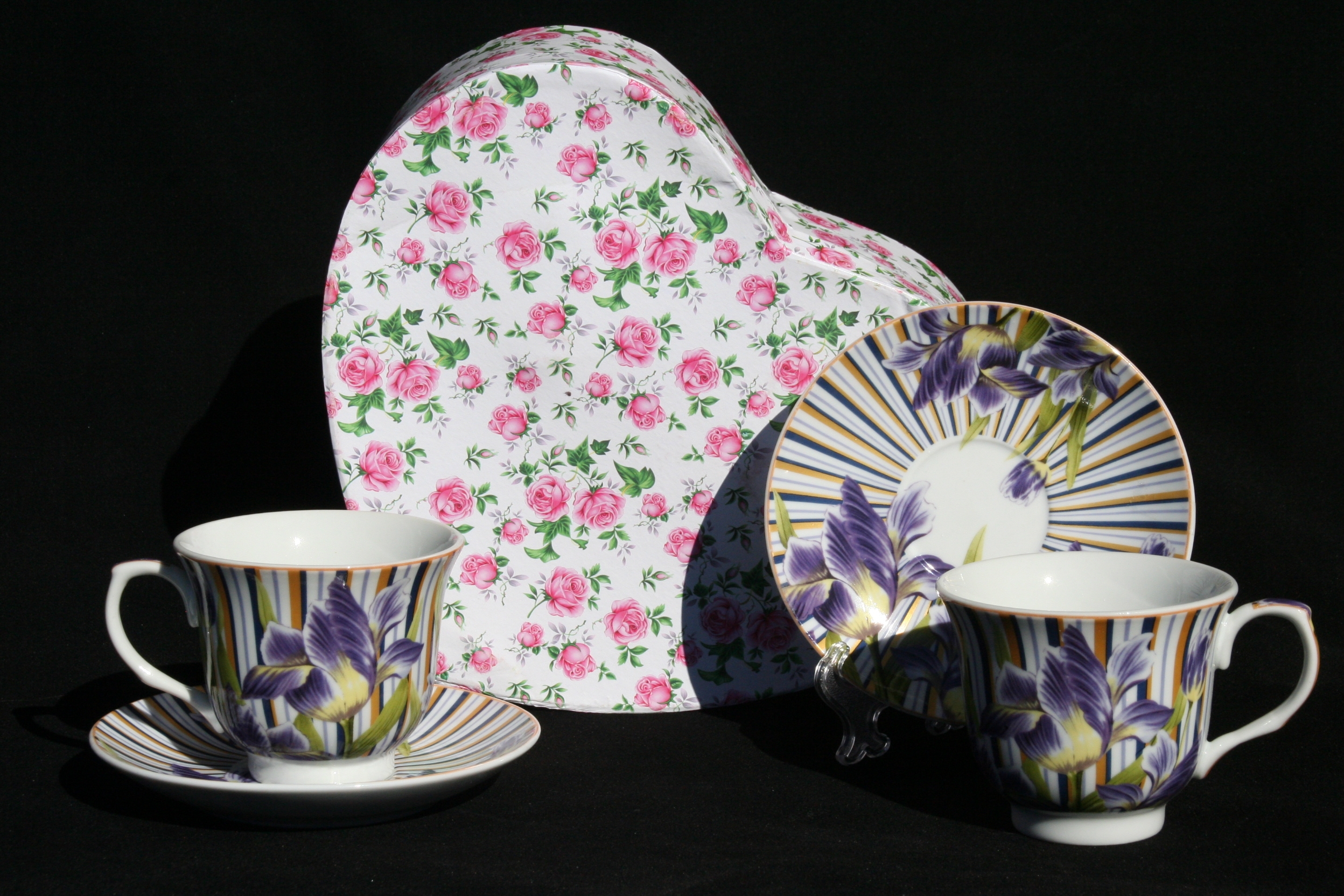Purple Orchid Cavalier 2Cup & Saucer Set